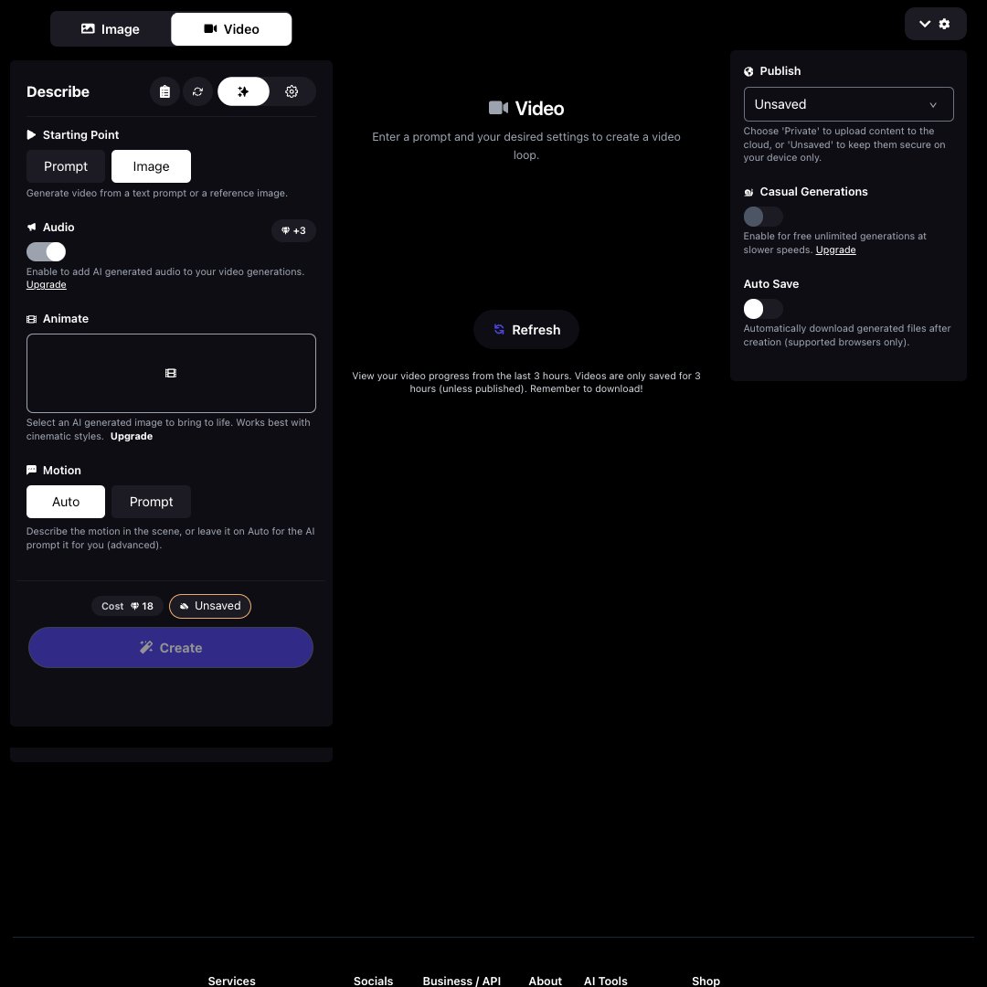 PromptChan AI generator interface — prompt panel with style presets and quality controls